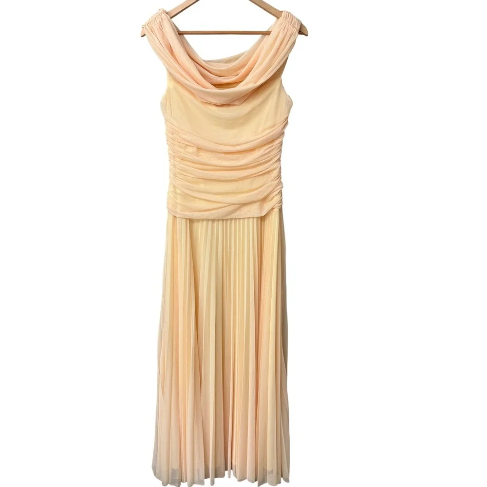 Abercrombie & Fitch Giselle Drop-Waist Maxi Dress Butter Yellow Size Large Tall